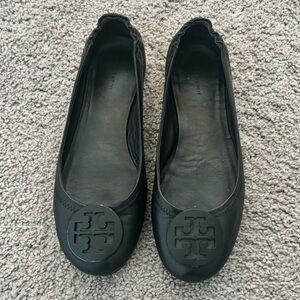 Tory Burch black on black Minnie Flats